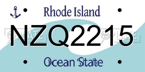 NZQ2215 Rhode Island License Plate