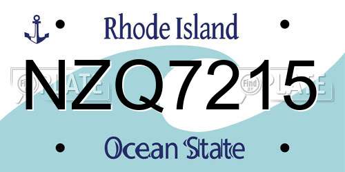 NZQ7215 Rhode Island License Plate