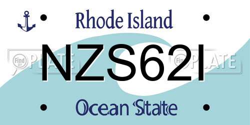 NZS62I Rhode Island License Plate