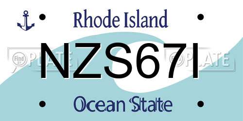 NZS67I Rhode Island License Plate