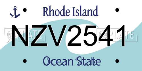 NZV2541 Rhode Island License Plate