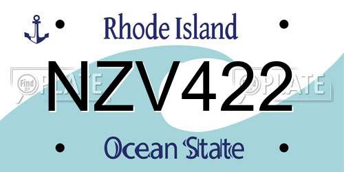 NZV422 Rhode Island License Plate