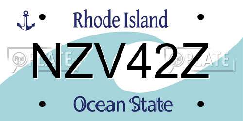 NZV42Z Rhode Island License Plate