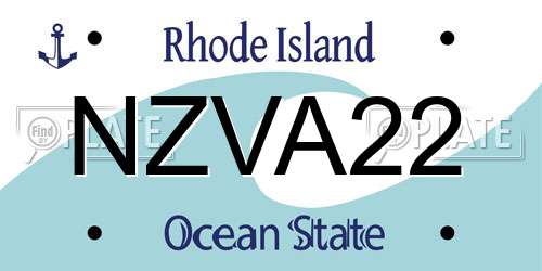 NZVA22 Rhode Island License Plate