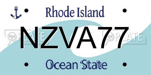 NZVA77 Rhode Island License Plate
