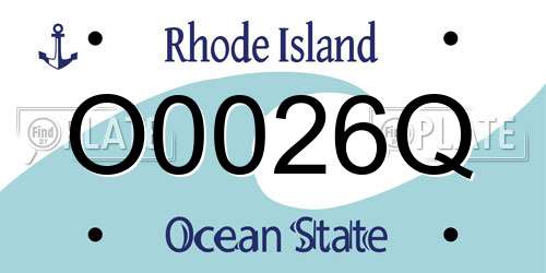 O0026Q Rhode Island License Plate