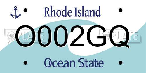 O002GQ Rhode Island License Plate