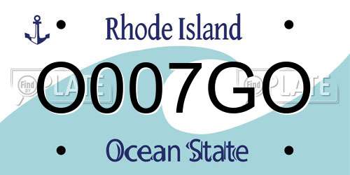O007GO Rhode Island License Plate