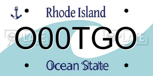 O00TGO Rhode Island License Plate