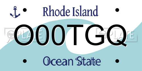 O00TGQ Rhode Island License Plate