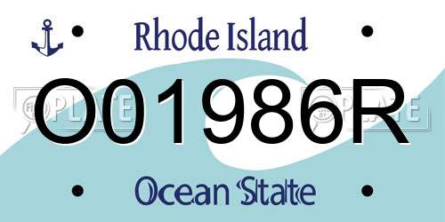 O01986R Rhode Island License Plate
