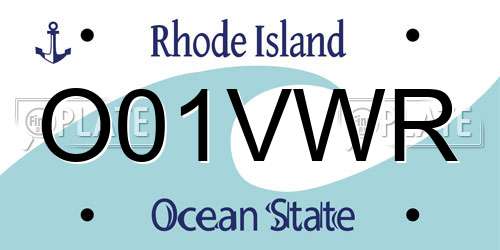 O01VWR Rhode Island License Plate
