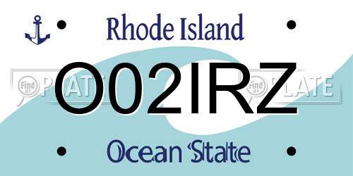 O02IRZ Rhode Island License Plate