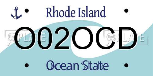 O02OCD Rhode Island License Plate