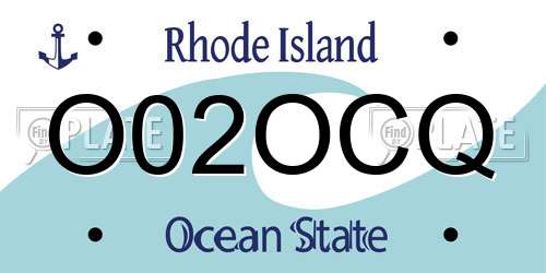 O02OCQ Rhode Island License Plate