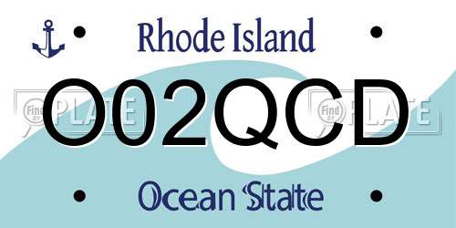 O02QCD Rhode Island License Plate