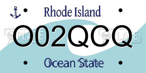 O02QCQ Rhode Island License Plate