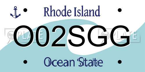 O02SGG Rhode Island License Plate