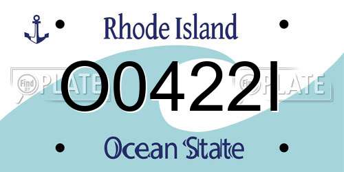 O0422I Rhode Island License Plate