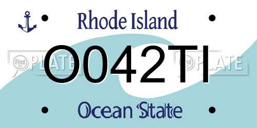 O042TI Rhode Island License Plate