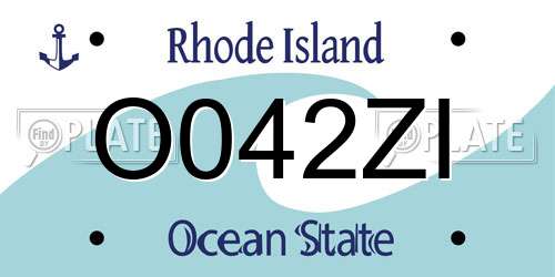 O042ZI Rhode Island License Plate