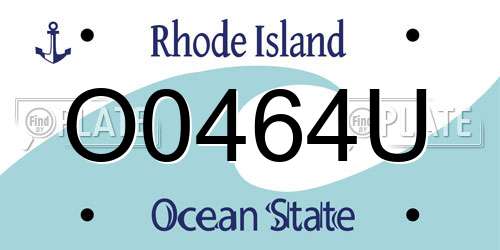 O0464U Rhode Island License Plate
