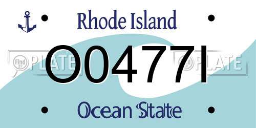 O0477I Rhode Island License Plate