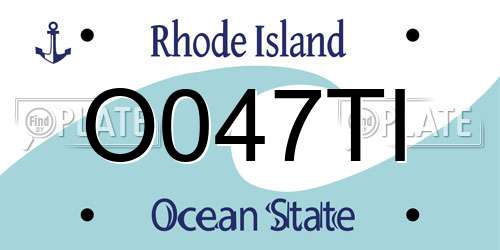 O047TI Rhode Island License Plate