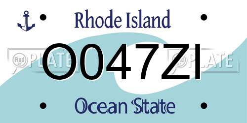 O047ZI Rhode Island License Plate