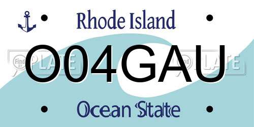 O04GAU Rhode Island License Plate