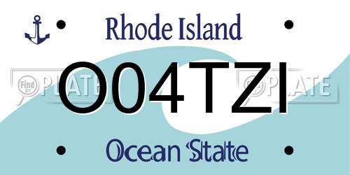 O04TZI Rhode Island License Plate