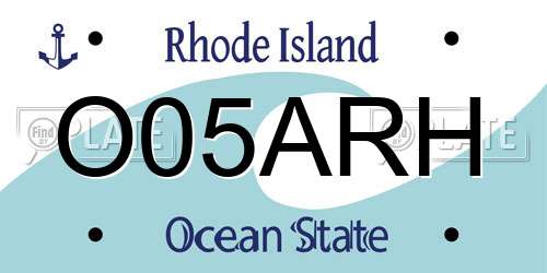 O05ARH Rhode Island License Plate