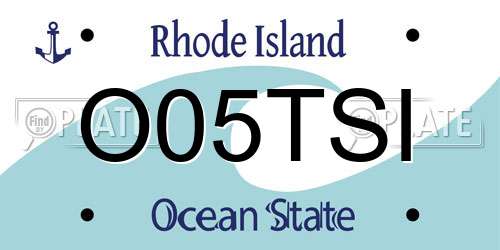 O05TSI Rhode Island License Plate