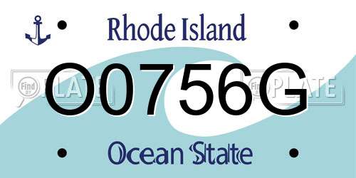 O0756G Rhode Island License Plate