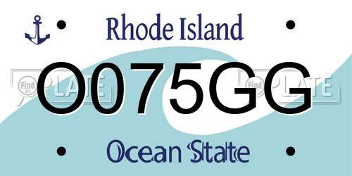 O075GG Rhode Island License Plate