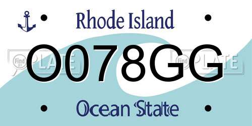 O078GG Rhode Island License Plate