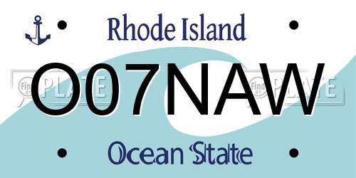 O07NAW Rhode Island License Plate
