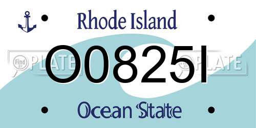 O0825I Rhode Island License Plate