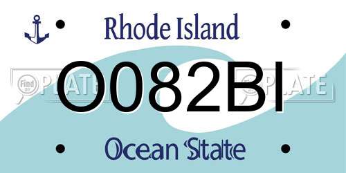 O082BI Rhode Island License Plate