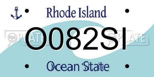 O082SI Rhode Island License Plate