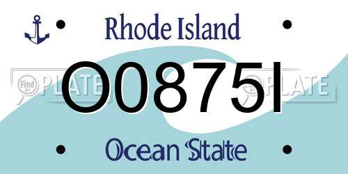 O0875I Rhode Island License Plate