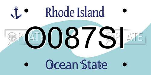 O087SI Rhode Island License Plate