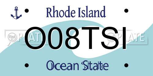 O08TSI Rhode Island License Plate