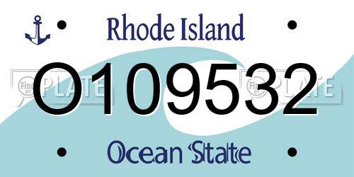 O109532 Rhode Island License Plate