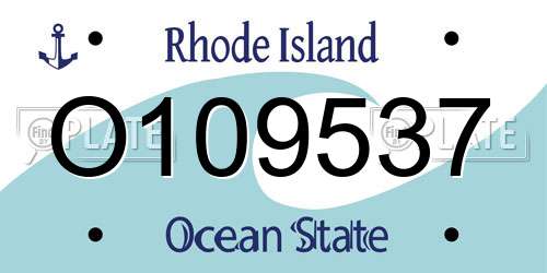 O109537 Rhode Island License Plate