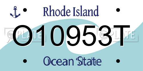 O10953T Rhode Island License Plate