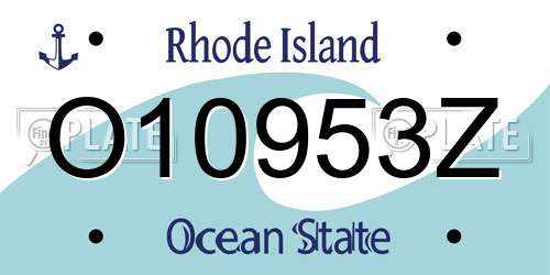 O10953Z Rhode Island License Plate