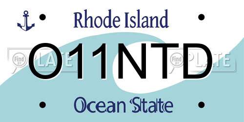 O11NTD Rhode Island License Plate