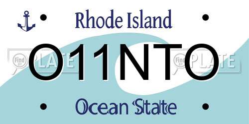 O11NTO Rhode Island License Plate