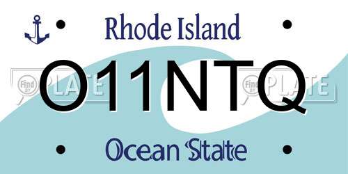 O11NTQ Rhode Island License Plate